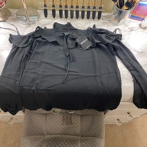 Black cold shoulder blouse